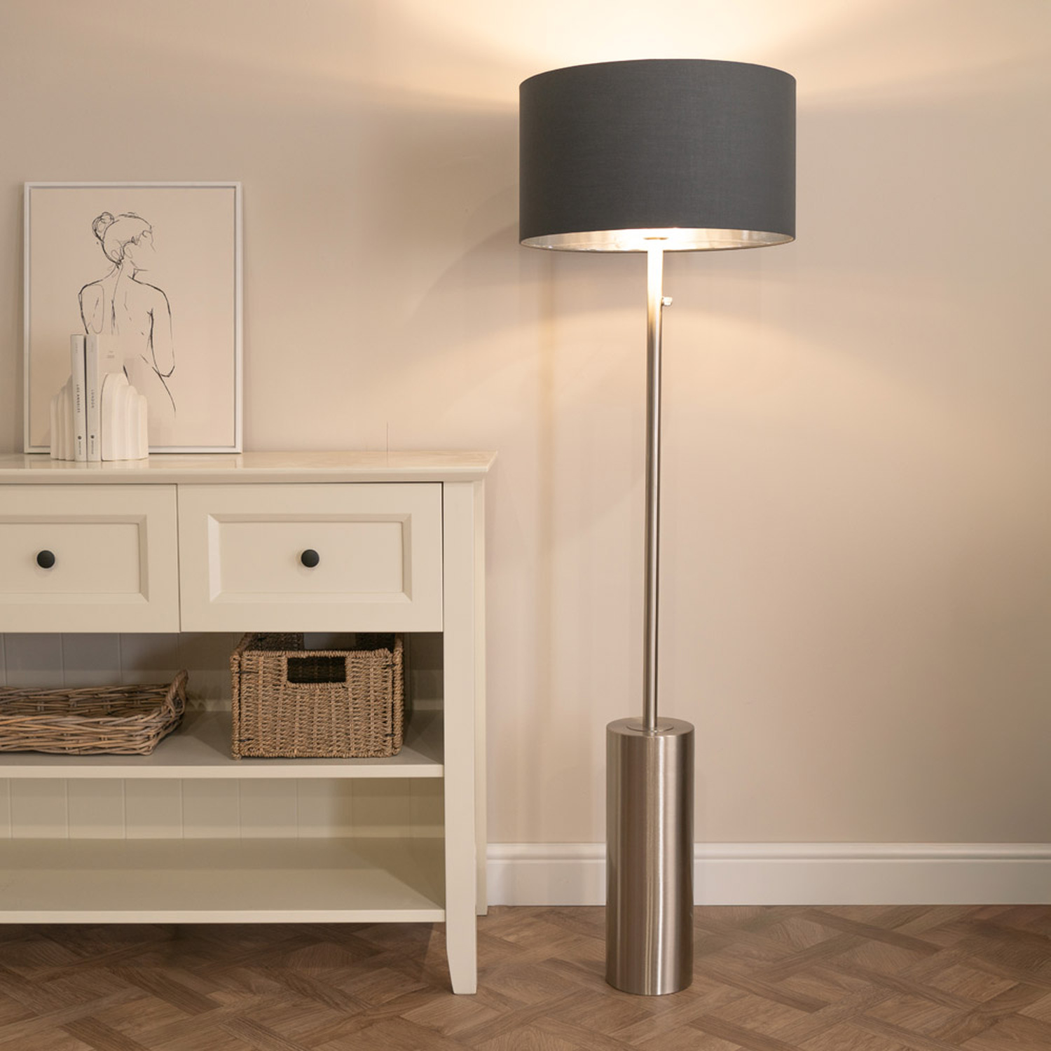 Image of Lexy Chrome Dimmable Floor Lamp with&hellip;