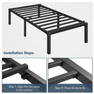 Black / Single Metal Platform Bed Frame shot 7285525