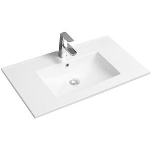 Ceramic 81cm Thin-Edge Inset Basin with Scooped Bowl