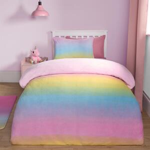 Rainbow Ombre Fleece Duvet Set