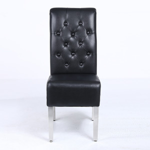 Set of 2 Sara Leather Aire Dining Chairs with Chrome Frame