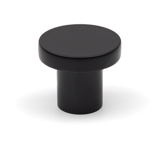 Matt Black Round Disc Cabinet Knob Pull with 33mm Diameter