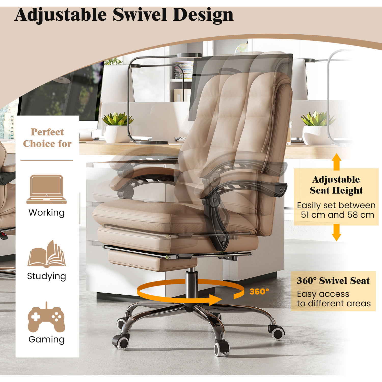 Ergonomic Office Chair - Brown