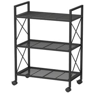 SONGMICS 3-Tier Metal Shelving Unit on Wheels