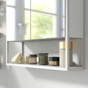 HOMCOM Bathroom Mirror Cabinet with Soft-Close Doors