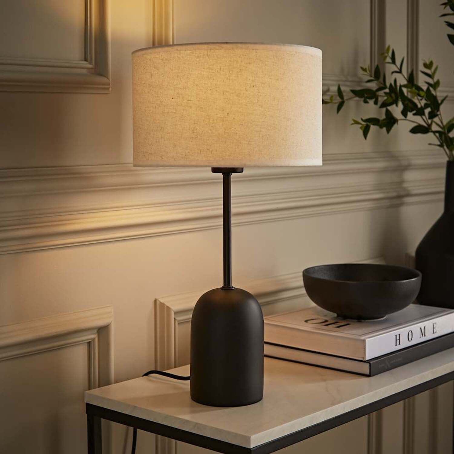 Image of Kaiden Dome Table Lamp with Linen&hellip;