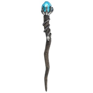 Silver Claw Wand With Blue Gem And Snake Design