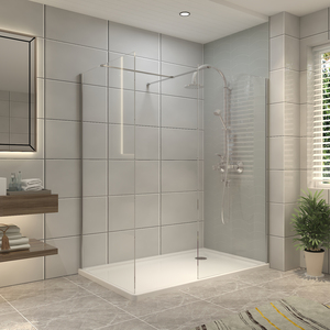 Two Walk in Shower Screen Enclosure Clear Glass 70cm