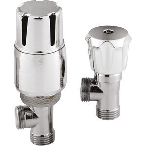 Angled Thermostatic Radiator Valves Sold in Pairs Chrome