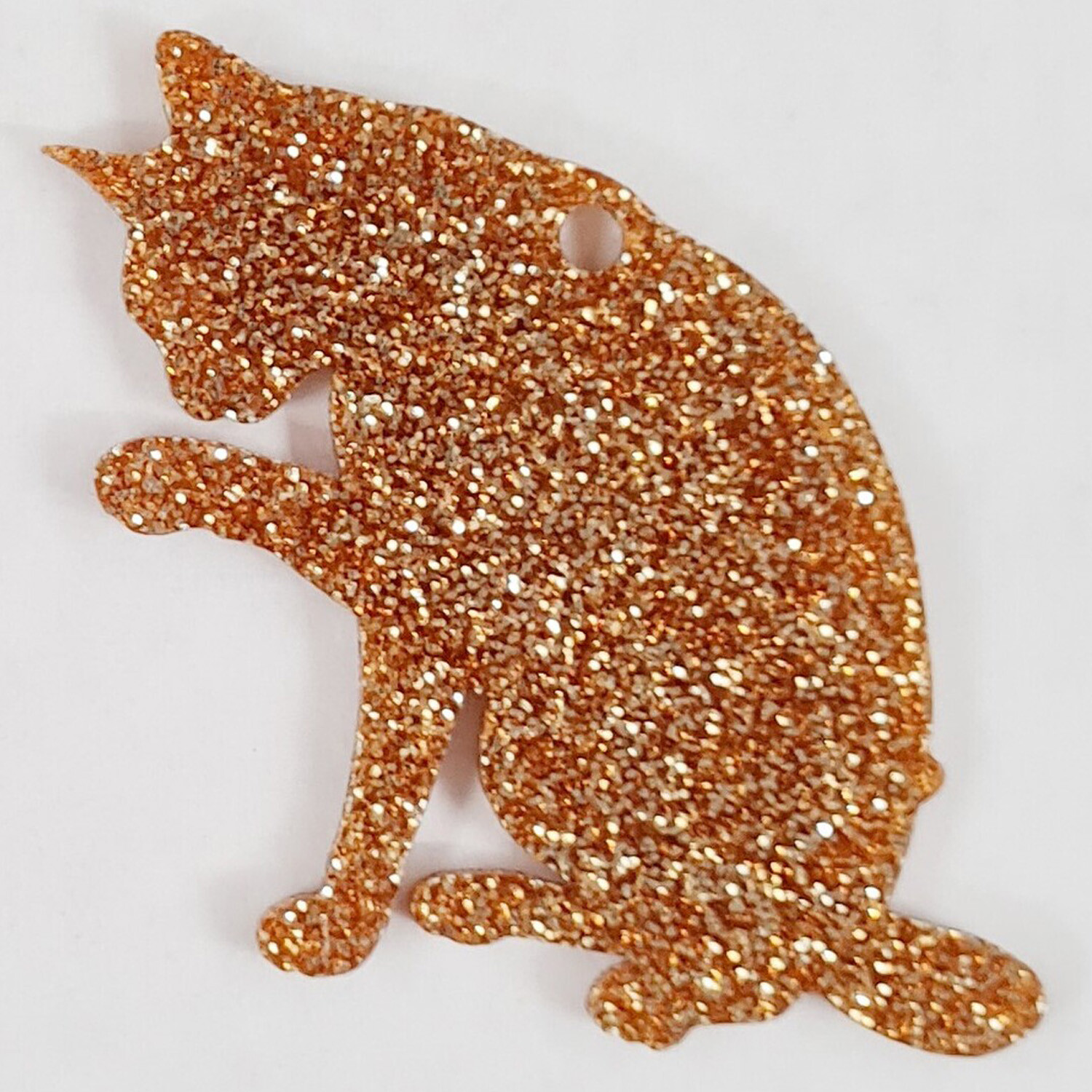 Glitter Cat Style 1 Christmas Decoration - Gold