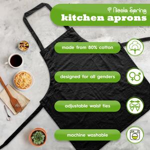 Cotton Kitchen Bib Aprons - One Size - Pack of 12