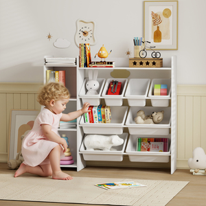 AIYAPLAY Toy Storage Unit with 8 Storage Shelves Cabinet