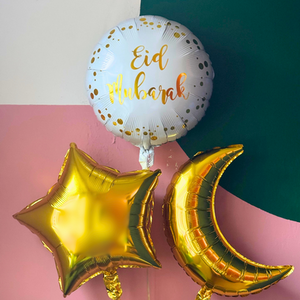 Eid Foil Balloon Bundle Inflated with Helium