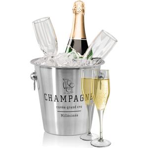 French Silver Ice Bucket Wine Cooler Champagne Bucket for Parties