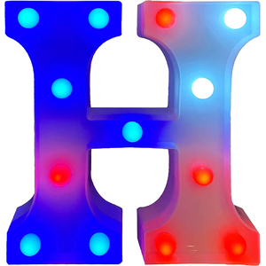 St Helens Battery Operated RGB Letter H With Remote Control