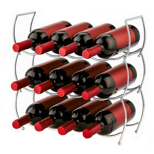 Essentials 3 Tier Chrome Stackable Wine Rack.