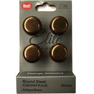 Pack of 4 Sleek Round Cabinet Knobs