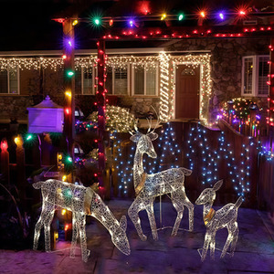 Metal Reindeer Christmas Decorations with LED Lights