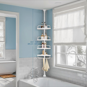 SONGMICS Adjustable 4-Tier Shower Corner Shelf