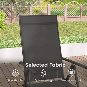 Black Set of 2 Patio Folding Dining Chairs shot 11668969