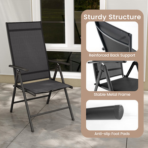 Black Set of 2 Patio Folding Dining Chairs shot 11668979