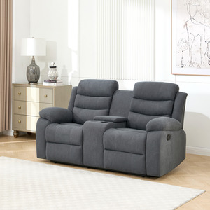 Boston Manual Recliner 2 Seater Sofa w Drinks Console