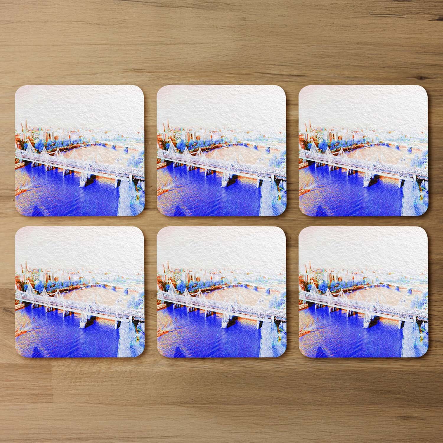 Image of London Eye Veiw Blue Coaster -&hellip;