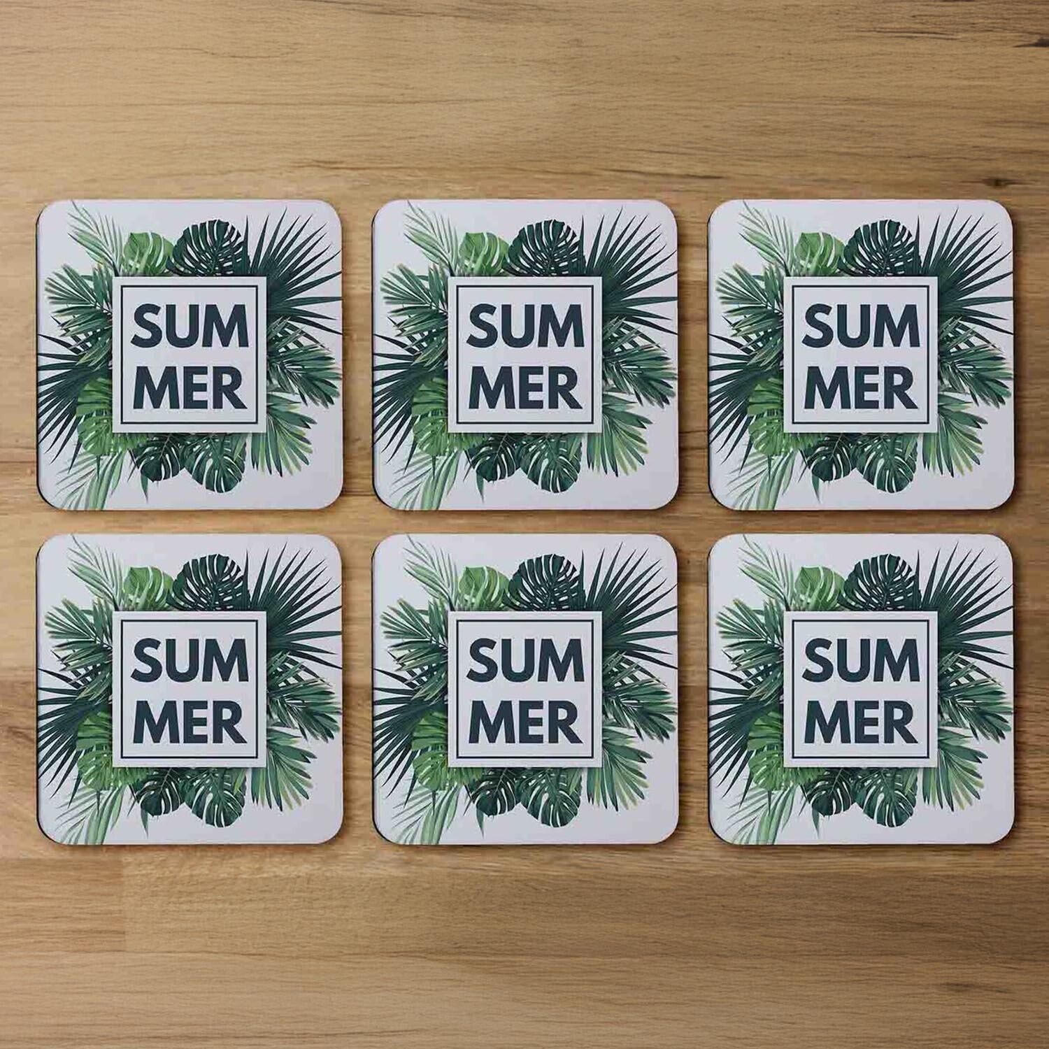 Image of Botanical Summer Coaster - Green