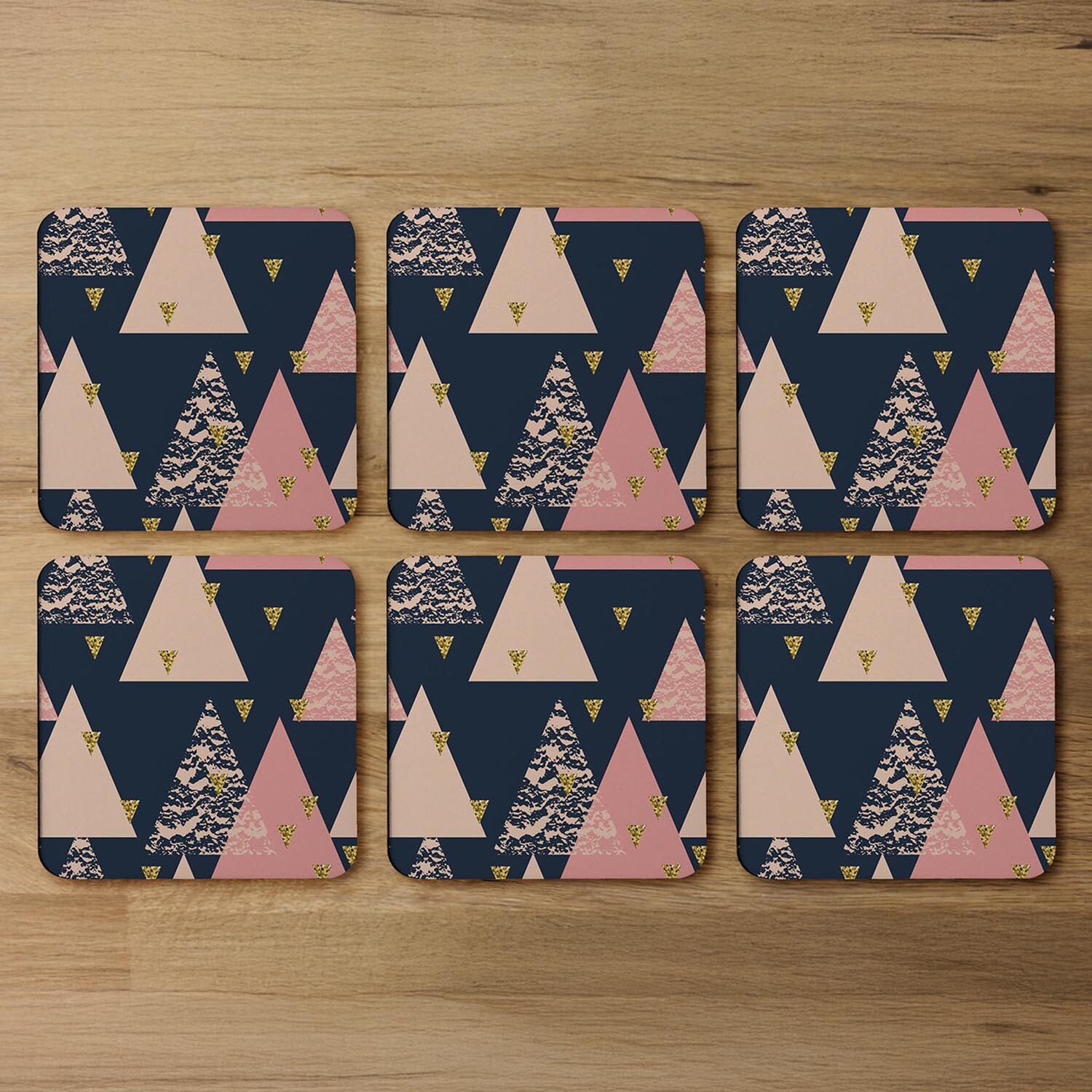 Triangle Pattern Coaster - Pink