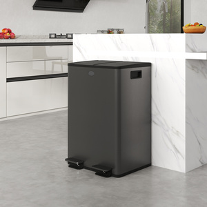HOMCOM 2 x 28L Dual Kitchen Bin with Removable Inner Buckets