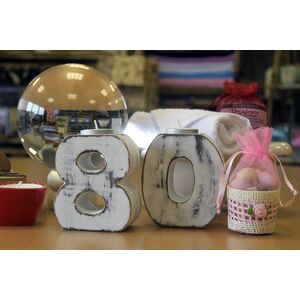 Handmade Wooden Birthday Number 8 Candle Holders