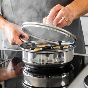 KitchenCraft Stainless Steel Four Hole Egg Poacher