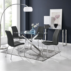 Leonardo Dining Table With Four Isco Chairs Set