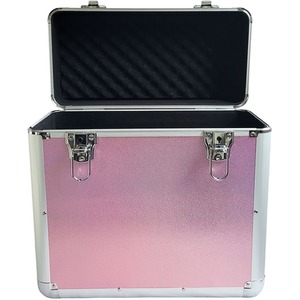 Silver Vinyl LP Storage Box Lockable Aluminium Case shot 12436799