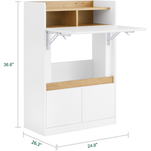 Folding Desk with 2 Doors and 2 Shelves
