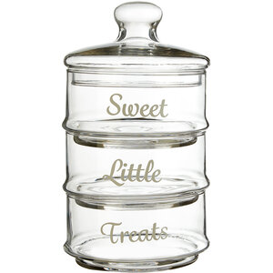 Olivia Stackable 3 Tier Glass Storage Jar