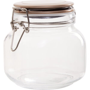 Luca Square 800ml Glass Jar With Champagne Lid