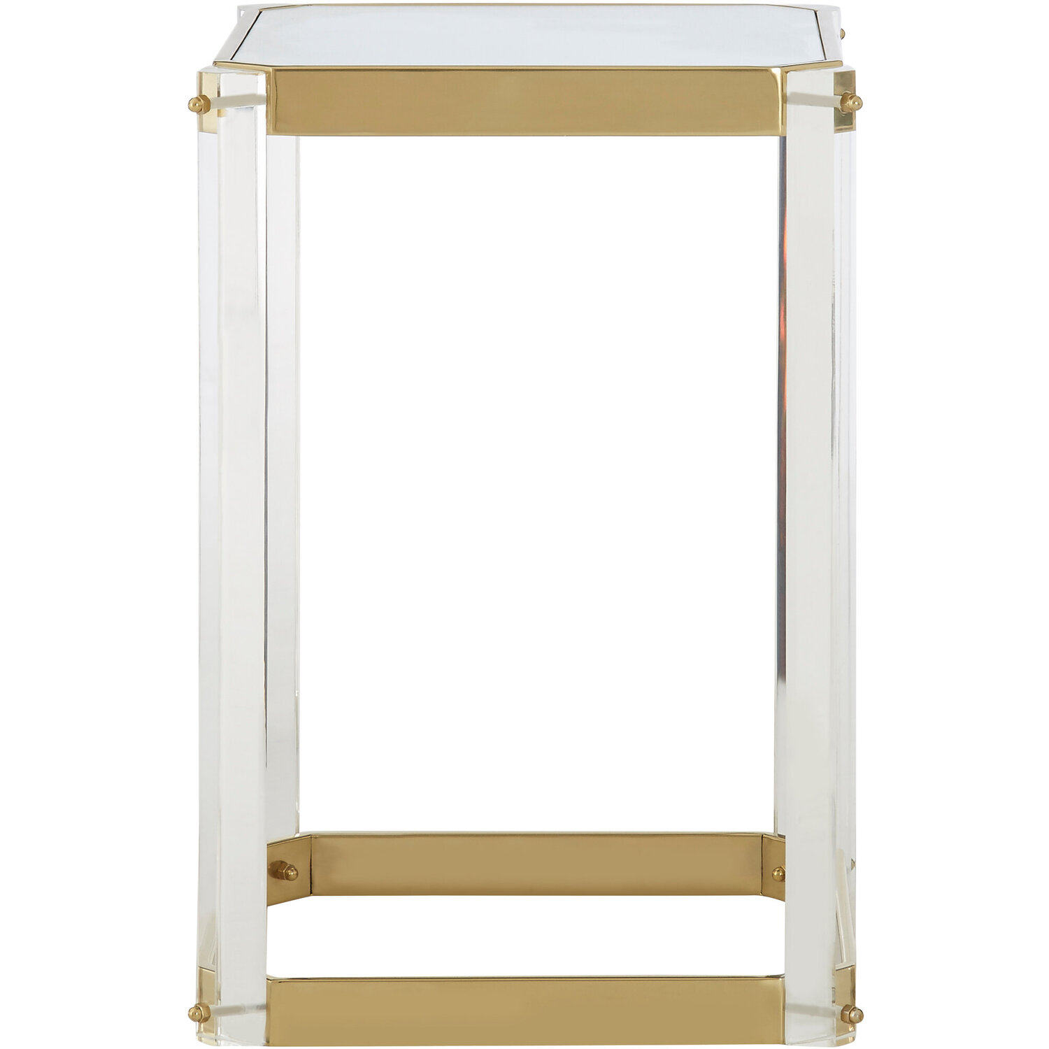Miley Side Table With Mirrored Top - Gold