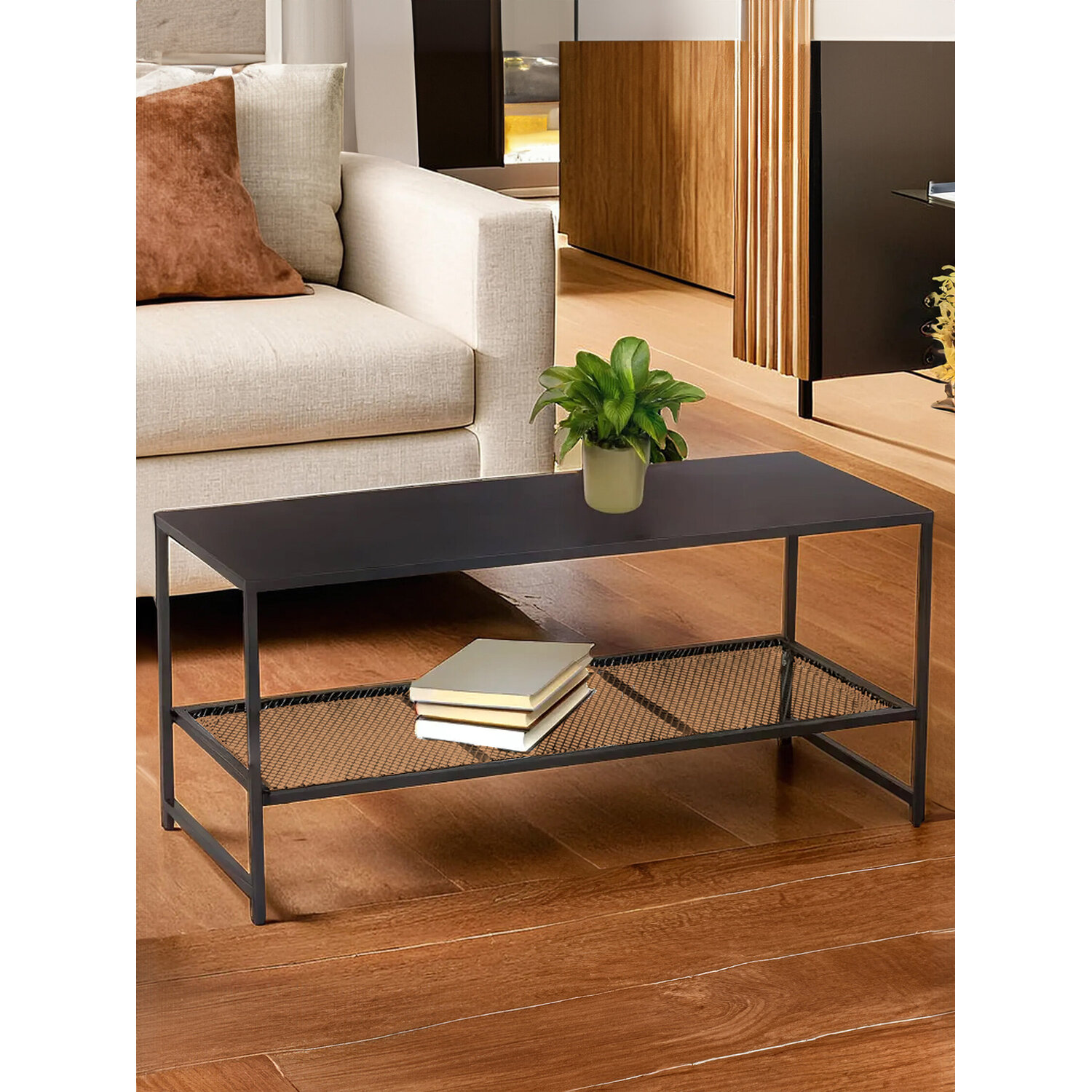Acero Black Metal Coffee Table - Black