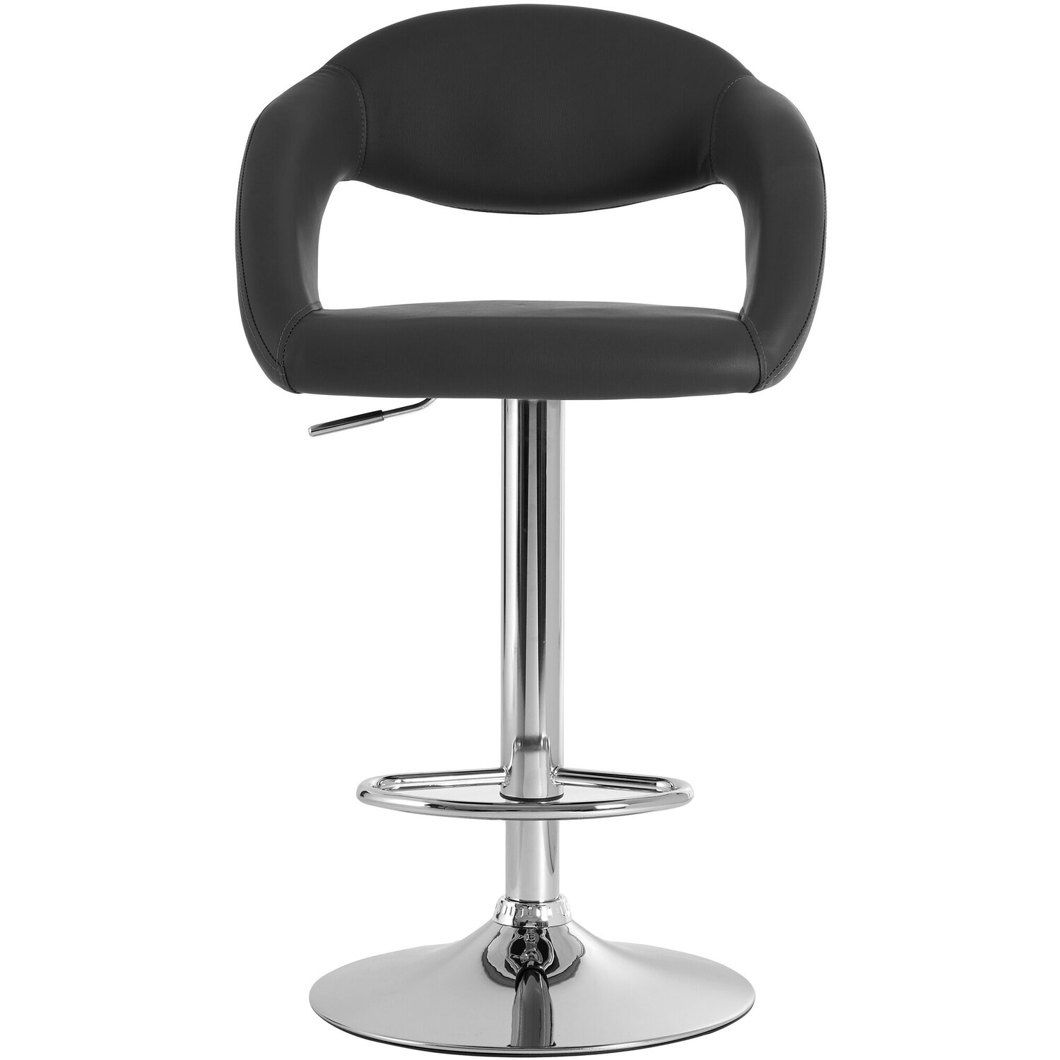 Taylor Grey Faux Leather Bar Chair - Silver