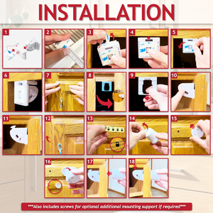 Magnetic Child Safety Lock Kit Cupboard Drawer Cabinet Furniture Safe Baby Proofing Set (10 x Locks