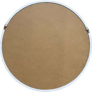 Beaded Round Wall Mirror Wood Effect Frame
