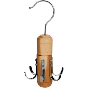 The Dandy Sparrow Cedar Wood 6 Hook Tie And Belt Hanger