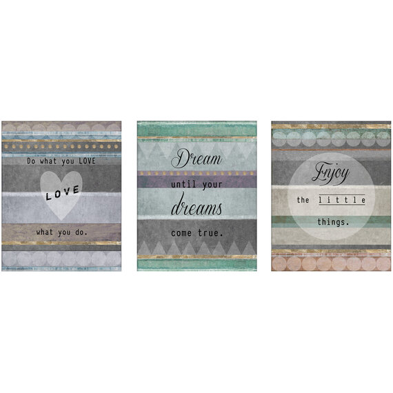 Madera Positive Typography Wall Plaques - Set of 3