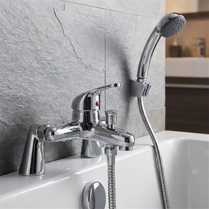 Bath Filler with Shower Mixer Tap Single Lever Pillars Chrome WRAS Deck Mounted