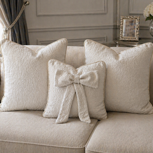 Pack Of 3 Boucle Bespoke Cushion Set With Piping