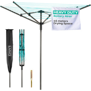4 Arm Rotary Airer With Spike And Cover