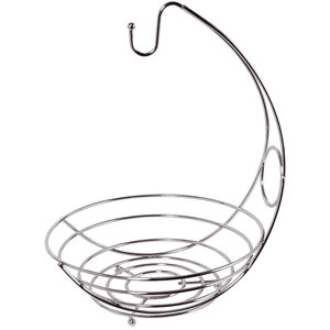 Delphine White Marble And Brass Finish Fruit Basket