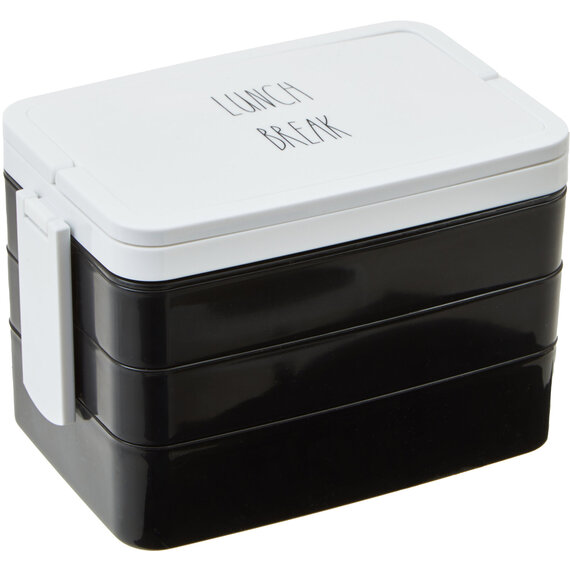 Grub Tub Black Lunch Box With Cutlery