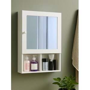 Port White Wood Mirrored Cabinet